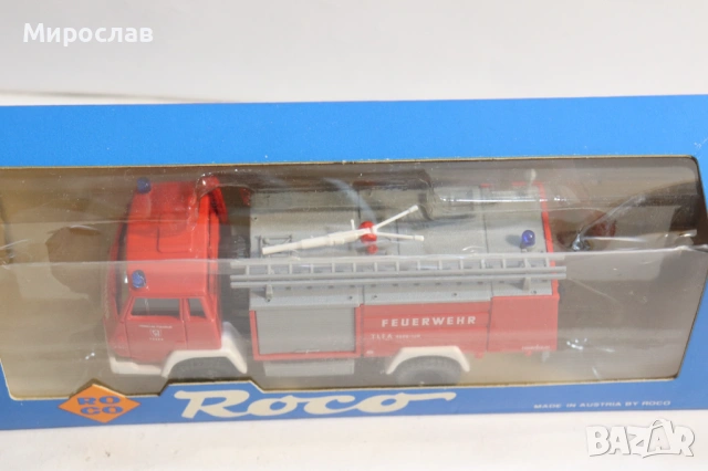 ROCO H0 1/87 STEYR ПОЖАРНА КАМИОН КОЛИЧКА МОДЕЛ, снимка 3 - Колекции - 53570712