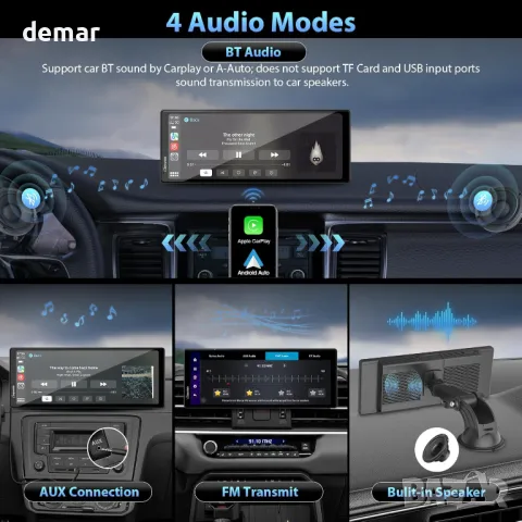 CARPURIDE W102plus, 10.26 инча безжичен CarPlay и Android Auto 4+64GB 8-ядрен, снимка 7 - Аксесоари и консумативи - 49859225