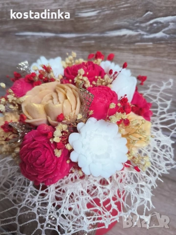 Ароматен сапунен букет , снимка 4 - Изкуствени цветя - 53029117