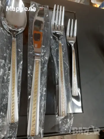 Прибори за хранене 30части със златист кант , Нови прибори в кутия Morello, снимка 6 - Прибори за хранене, готвене и сервиране - 49650916
