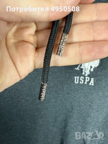 U.S. Polo Assn. Памучна блуза с качулка, размер S, снимка 5 - Суичъри - 56091106