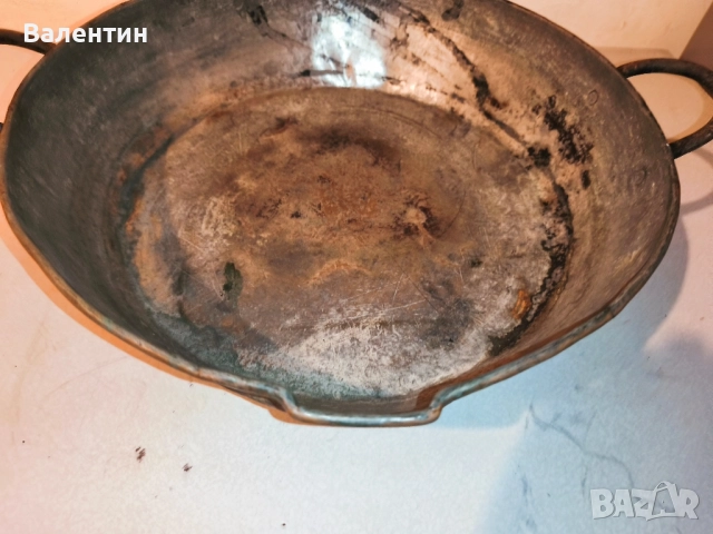 медна тава с железни дръжки 16, снимка 6 - Антикварни и старинни предмети - 52524773