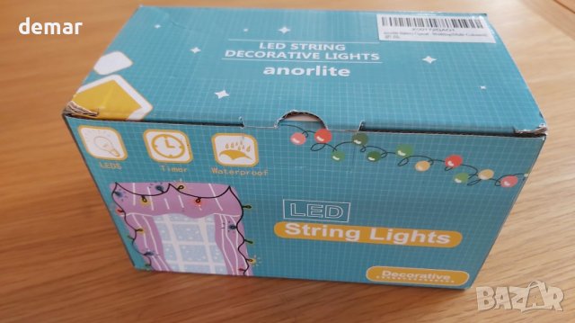 Вътрешни/външни декоративни коледни светлини 60 LED, 7 м, 8 режима, снимка 8 - Лед осветление - 42540089