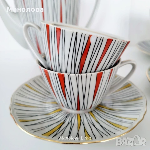 Сервиз за чай или дълго кафе Китка Нови Пазар., снимка 6 - Антикварни и старинни предмети - 53123765