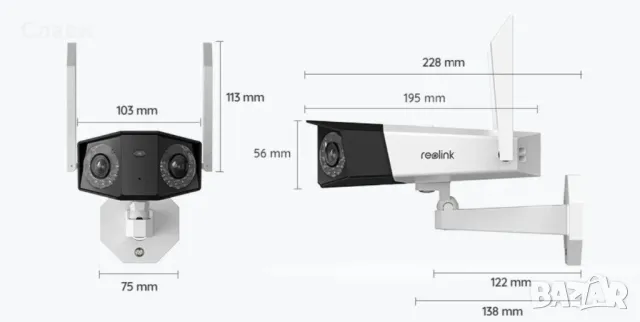 Reolink duo 2 + солар WiFi 4K Панорама , солар/батерия  180 градуса два обектива , снимка 7 - Камери - 49879998