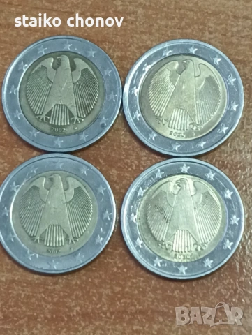 Монети 2 евро Германия (лот-4бр.)