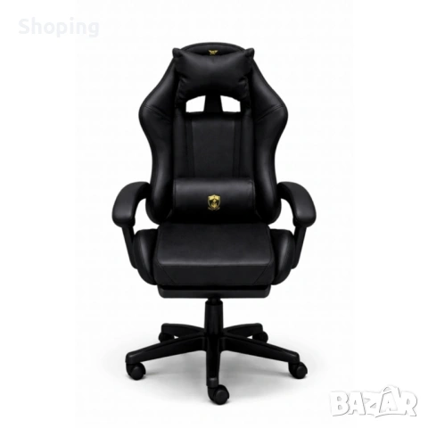 Премиум геймърски стол с масажна функция, поставка за крака и ергономична метална рамка, PU кожа, Че, снимка 5 - Столове - 53638468