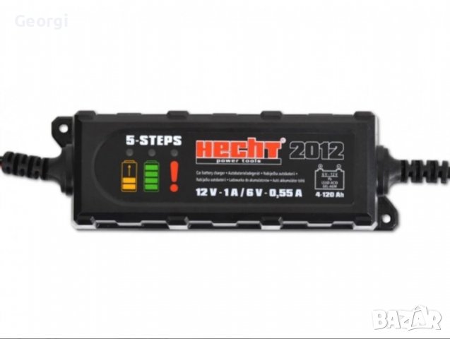 Автоматично зарядно устройство HECHT 2012, 15 W, 6/12 V, 4-60 Ah, снимка 2 - Части - 39343475
