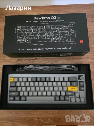Геймърска Keychron Q2 65% Gateron G Pro Red суичове и 2 аксесоара
