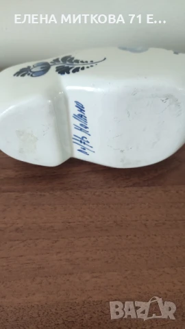 Делфт Холандия порцеланова обувка пепелник доста голяма, снимка 3 - Декорация за дома - 50422045