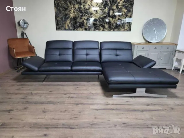 ПРОМОЦИЯ!!! Черен кожен ъглов диван "DANA", снимка 12 - Дивани и мека мебел - 48306668