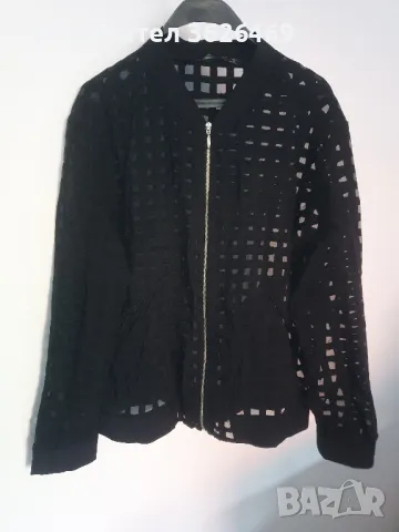 Прозрачно черно бомбър яке Zara с каре
