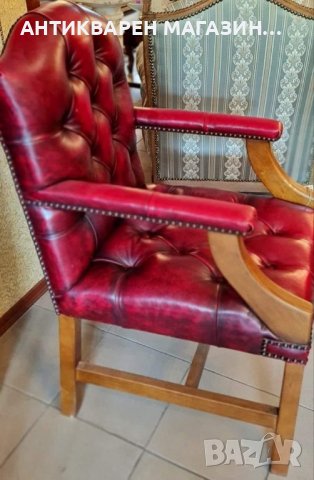 Английско кресло Chesterfield-1950 г., снимка 2 - Столове - 41780451