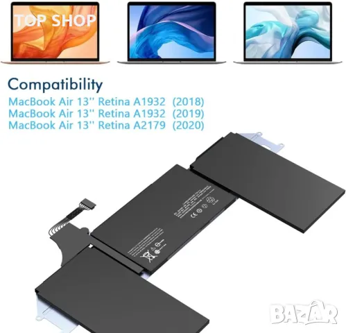 Батерия за лаптоп A1965 за Mac Book Air 13", снимка 5 - Части за лаптопи - 49629294