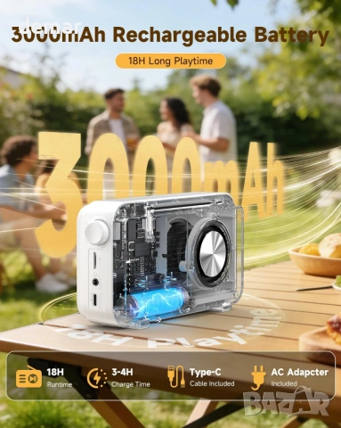 Roxicosly DAB+/DAB и FM радио, 2.4" TFT цветен дисплей, Bluetooth, снимка 4 - Радиокасетофони, транзистори - 53782778