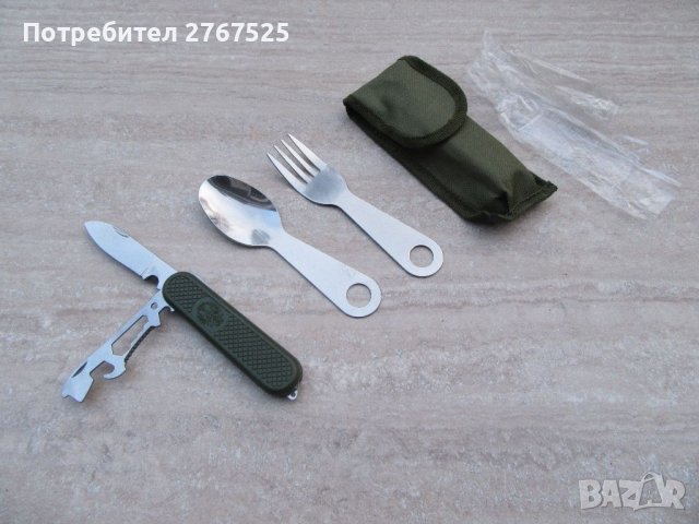 Туристически комплект хранене на Испанската армия нож вилица лъжица военен 