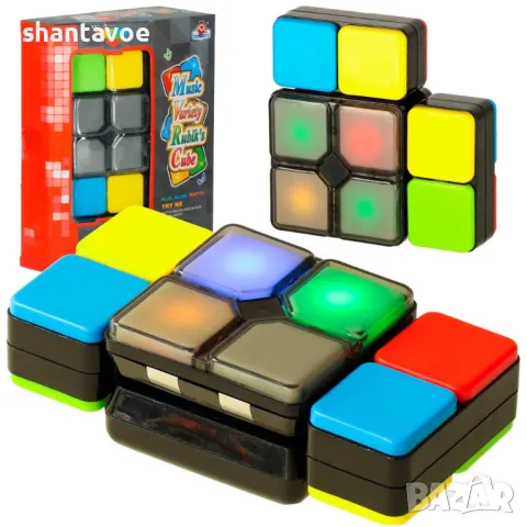 Интерактивно кубче на Рубик с 4 игри, музика и LED светлини