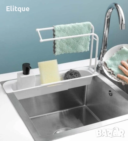 Компактен органайзер за кухненска мивка