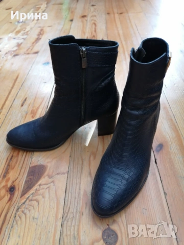 Тъмносини боти от естествена кожа Sara Pen, номер 37, снимка 3 - Дамски боти - 53351813