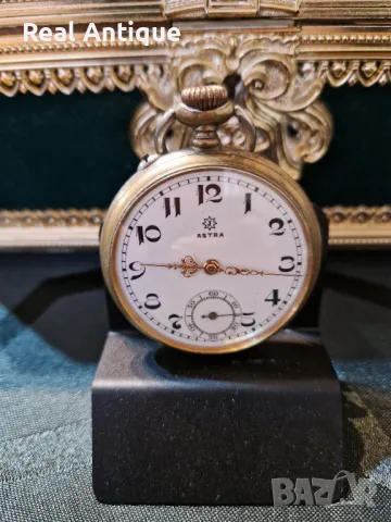 Рядък антикварен колекционерски немски джобен часовник Junghans Astra , снимка 2 - Антикварни и старинни предмети - 48698487