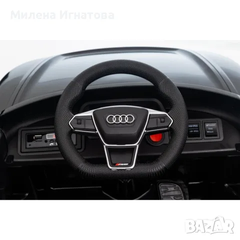 Акумулаторен джип Audi RS E-Tron GT 4X4 Licensed с меки гуми и кожена седалка 12V, снимка 12 - Детски велосипеди, триколки и коли - 55955860