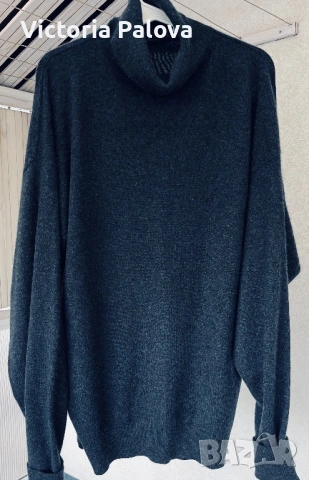 Луксозен тьмносив мъжки пуловер Jones Armstrong от 100% чист кашмир - размер XXXL, снимка 4 - Пуловери - 53777317