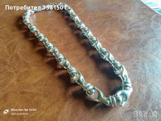 146/Сребърен Синджир Плетка Капсула-200грама.🇧🇬, снимка 4 - Колиета, медальони, синджири - 50222519