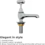 VANCOCO Хромирани месингови колонни кранове, Класически стил с кръгъл лост 1/2" кранове за мивка, снимка 5