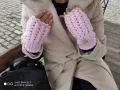 Handmade дамски ръкавици без пръсти с лого, снимка 5