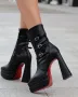 Боти на ток - черна кожа - YSV3, снимка 2
