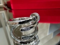 CARTIER Nail Juste un Clou Classic Silver Diamonds Пръстен Пирон, снимка 2
