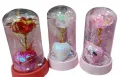 Вълшебна роза под стъклен купол с пайетено сърце и LED светлини, снимка 6