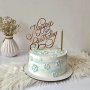 3 цвята Happy Birthday наклонен пластмасов топер украса декор за торта рожден ден надпис, снимка 1 - Други - 40496040