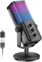 Нов RGB Кондензаторен Микрофон за PC PS4 PS5 Гейминг Стрийминг Подкаст, снимка 1