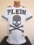 НОВА бяла памучна тениска PHILIPP PLEIN / Филип Плейн размер L