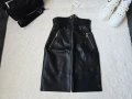 Кожена пола с висока талия , снимка 7