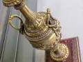 чифт2бр Франция 1800-те/42см-8кг/стари френски пиедестални вази с дръжки/бронз-мрамор, снимка 8