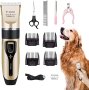 Нов Комплект Професионална безшумна акумулаторна машинка за подстригване на кучета, снимка 1 - За кучета - 41661798