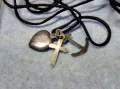 ВЯРА НАДЕЖДА ЛЮБОВ - СРЕБЪРНИ КРЪСТЧЕ КОТВА и СЪРЧИЦЕ СРЕБРО 925 ХРИСТИЯНСКА СИМВОЛИКА КОЛИЕ 49729, снимка 2