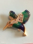 Винтидж брошка Колибри Attwood - Sawyer с 22 карата златно покритие Сваровски  емайл 75081, снимка 13