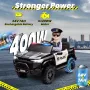 Двуместен акумулаторен джип POLICE 4X4 24V MP3 меки гуми,Кожена седалк, снимка 13