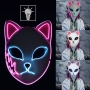 Маска за лице на котка,светеща LED, Аниме косплей, снимка 4