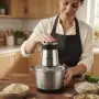 Мощен 5L електрически чопър и месомелачка – Бързо смилане на месо и зеленчуци, снимка 2