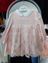 Бебешка рокличка в розово с дантела, снимка 1 - Бебешки рокли - 44596085