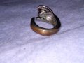 СТАР МЕДЕН НИКЕЛИРАН ФИГУРАЛЕН ВИНТИДЖ АРТ ПРЪСТЕН КОТЕ 38736, снимка 3