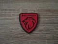 металнa емблема Peugeot червено с черно, снимка 1