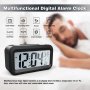 Дигитален постоянно светещ LED часовник на батерии с термометър аларма, снимка 6