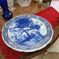 Огромна оригинална антикварна холандска порцеланова чиния за стена- DELFT, снимка 5 - Антикварни и старинни предмети - 41420172