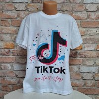 Нова детска тениска с дигитален печат TIK TOK, снимка 1 - Детски тениски и потници - 42682752