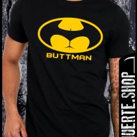 Черна тениска с щампа BUTTMAN, снимка 1 - Тениски - 40920589